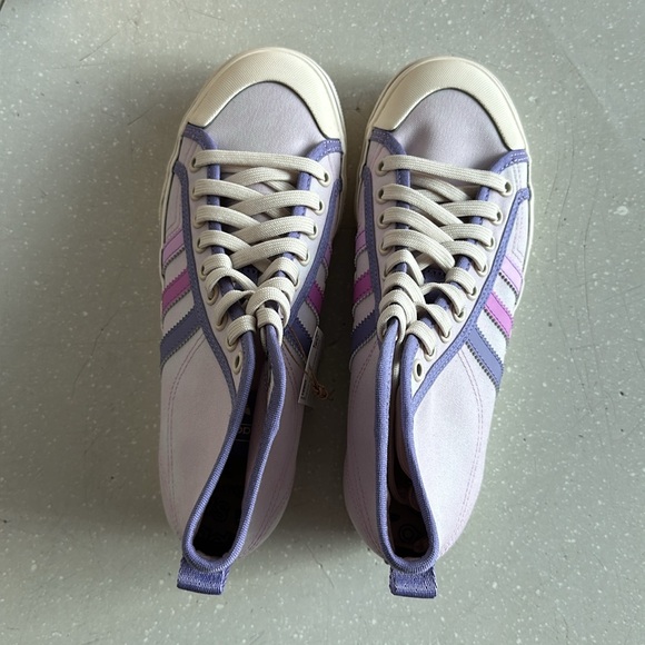 RARE NWT Adidas Nazzi Parley Platform Sneakers Lilac Pink White - Picture 4 of 9